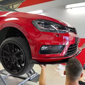 Front Spoiler suitable for VW Golf VII (7) 12-18 GTI Bumper Glossy Black 3pc-image-6301134