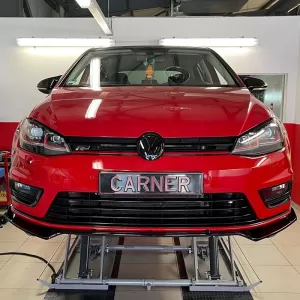 Front Spoiler suitable for VW Golf VII (7) 12-18 GTI Bumper Glossy Black 3pc-image-6301135