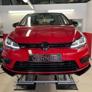 Front Spoiler suitable for VW Golf VII (7) 12-18 GTI Bumper Glossy Black 3pc-image-6301137