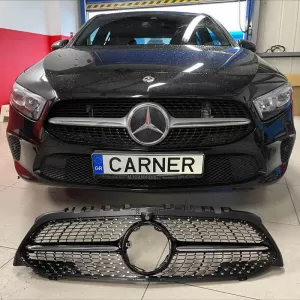 Front Grille suitable for Mercedes-Benz A-Class W177 18+ Diamond A Design Look Black/Chrome 1 Pc-image-6301192