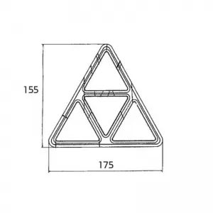Reflective Screw Triangle With 4 Inner Triangles 155mm x 175mm Proplast Red 26107104 1 Piece-image-6301381