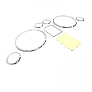 Dashboard Tacho Rings suitable for Audi A3 8L 96-03, A4 B5 94-01, A6 C5 97-04 Chrome-image-6301676