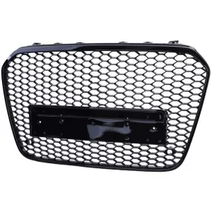 Front Grille suitable for Audi A6 4G C7 11-15 RS6 Look Honeycomb Glossy Black 1pc-image-6301808