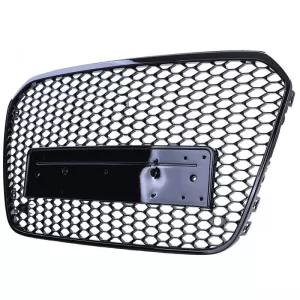 Front Grille suitable for Audi A6 4G C7 11-15 RS6 Look Honeycomb Glossy Black 1pc-image-6301810