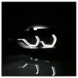 Headlights Set Suitable for BMW 3 F30 / F31 11-15 3D Angel Eyes Black H7/H7 With Motor Sonar-image-6301844