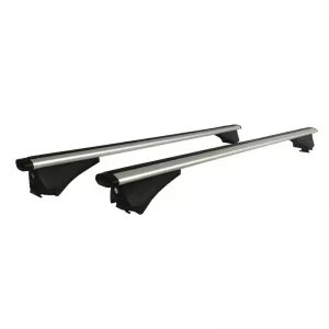 Roof Bars ''AERO'' Aerodynamic Aluminum With Locks 123cm Railing System 2 Pieces-image-6301901