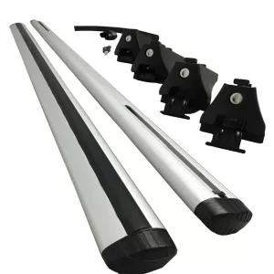 Roof Bars ''AERO'' Aerodynamic Aluminum With Locks 123cm Railing System 2 Pieces-image-6301905