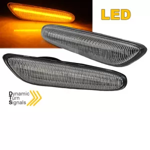 Indicatori laterali pentru aripi potriviți pentru BMW 1 E81 / E82 / E87 / E88 / 3 E90 / E91 / E92 / E93 / X1 E84 / X3 E83 LED Dinamic Alb 2 buc