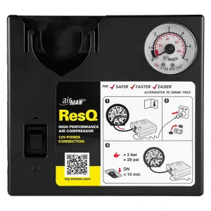 Air Compressor AirMan ResQ 12V with Pressure Gauge 51-051-001 15152-image-6302116