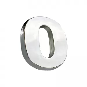 Autocolant Cromat Litera 3D ''0'' 2.7cm x 2.5cm 1 Bucată
