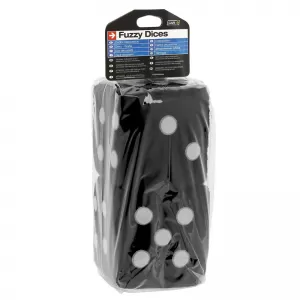 Fuzzy Dice ''Jumbo Size'' Black 9x9cm 2 Pcs