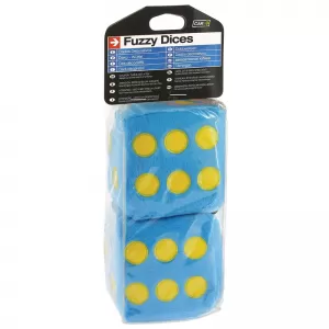 Fuzzy Dice ''Jumbo Size'' Blue 9x9cm 2 Pcs