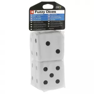 Hanging Decorative Dice Fuzzy Dice White 7x7cm 2 Pcs