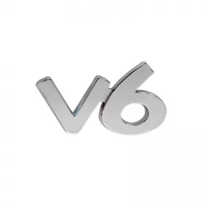 Autocolant Crom 3D ''V6'' 6.8cm x 3.5cm 1 Bucată