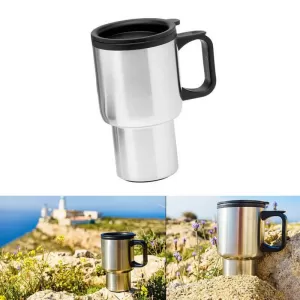 Vacuum Travel Mug suitable for Coffee / Tea Chrome 414ml-image-6302350