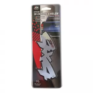 Chrome Sticker 3D ''4X4'' 14cm x 5cm 1 Piece