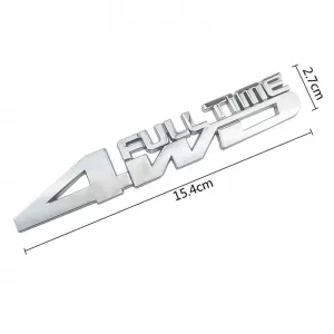 Chrome Sticker 3D ''4WD'' 15.4cm x 2.7cm 1 Piece