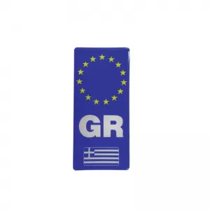 Autocolant Marca ''GR-Stars'' 4cm x 8.8cm Cu Acoperire de Email 1 Bucată 20931