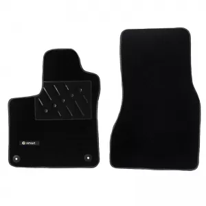 Car Carpets suitable for Smart W453 2014+ With One Emblem Black 2 Pieces-image-6302611