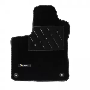 Car Carpets suitable for Smart W453 2014+ With One Emblem Black 2 Pieces-image-6302612