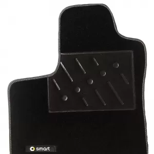 Car Carpets suitable for Smart W453 2014+ With One Emblem Black 2 Pieces-image-6302615
