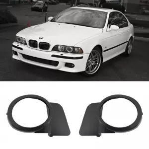 Capac de faruri de ceață pentru bara frontală, grilă laterală, potrivit pentru BMW 5 E39 M5 M-Sport Design 95-03, negru, stânga și dreapta, 2 bucăți