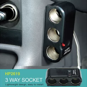 Multi Socket Triple Hypersonic Black ΗΡ-2619 1 Pc
