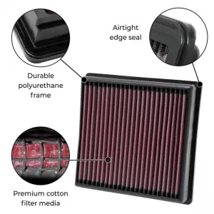 Air Filter K&N 248 x 151mm 33-2034 1 Pc-image-6302808