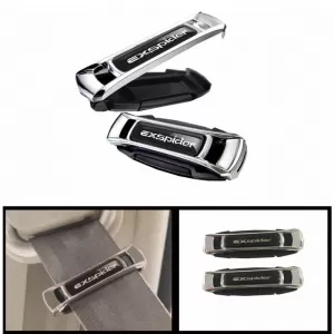Seat Belt Stopper Black / Chrome Exspider EX001 2 Pcs-image-6303085