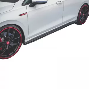 Side Skirts suitable for VW Golf VIII (8) 20+ Add on GTI & R Skirt Glossy Black From Abs Plastic Maxton Design 2 pc-image-6303091