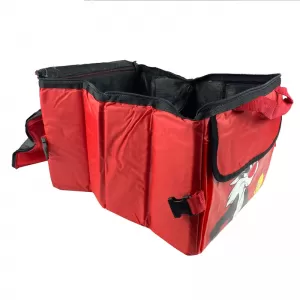 Car Organizer Bag Foldable With Zip Looney Tunes Sylvester & Tweety 30x39x24cm Red Color-image-6303375