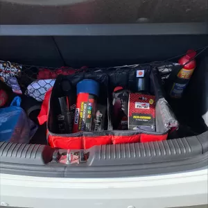 Car Organizer Bag Foldable With Zip Looney Tunes Sylvester & Tweety 30x39x24cm Red Color-image-6303382