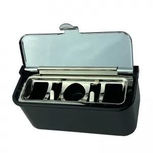 Ashtray Black / Chrome 9 x 4 x 4cm-image-6303583