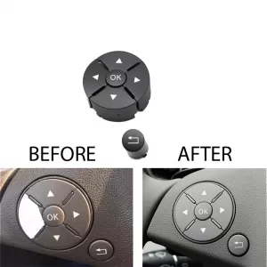 Steering Wheel Switch Control Buttons Covers suitable for Mercedes-Benz C-Class W204 / E-Class W212 / GLK X204 / Left 2 Pcs-image-6303625
