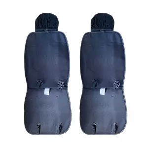 Seat Front Cushions PU Elegance Black With Red Seam 2 Pieces-image-6303898
