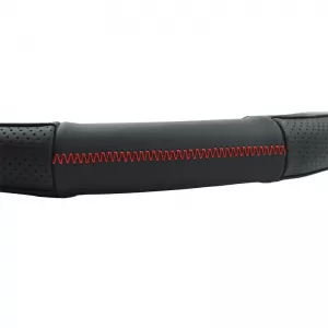 Steering Wheel Cover PU Serius D Black With Red Stitching Medium 38cm-image-6303913