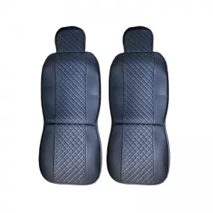 Seat Front Cushions PU Elegance Black With Gray Seam 2 Pieces-image-6304021