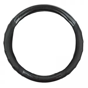 Steering Wheel Cover PU Speed Black / Carbon With Black Stitching Medium 38cm-image-6304104
