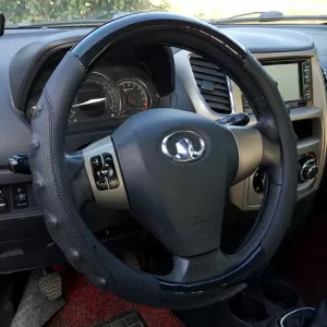 Steering Wheel Cover PU Speed Black / Carbon With Black Stitching Medium 38cm-image-6304107