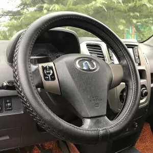 Steering Wheel Cover PU Soft Black With Black Stitching Medium 38cm-image-6304117