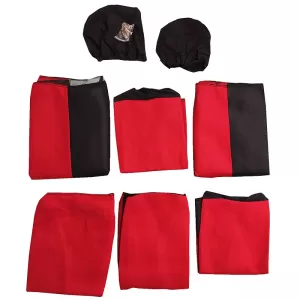 Seat Covers Smart Style Black-Red Set Front-Rear 8 Pieces-image-6304223