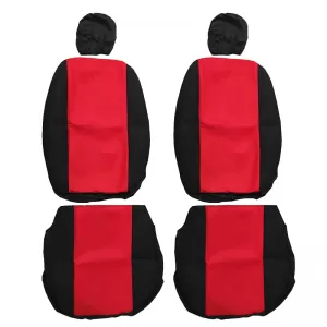 Seat Covers Smart Style Black-Red Set Front-Rear 8 Pieces-image-6304226