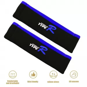 Seat Belt Cover Type-R Black / Blue 2 Pcs-image-6304335