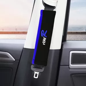 Seat Belt Cover Type-R Black / Blue 2 Pcs-image-6304336