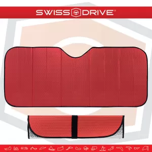 Sun Shade Interior Front Windshield UV Reflecting Foldable Red Matte Large ΜΑΤΤRED 145 x70 cm 1 Piece-image-6304350