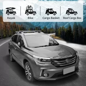 Roof Bars Aluminum Rackit Universal 120cm Railing System Set With Fixing Kit Silver 2 Pieces-image-6304706
