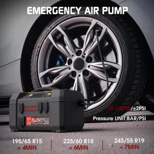 Car Booster, Powerbank, Car Washer 1.5 MPA Cordless, Compressor 150PSI, Led Light 5 in 1 Lokithor AW401 12 Volt 2500A-image-6304749