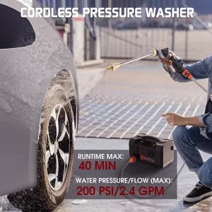 Car Booster, Powerbank, Car Washer 1.5 MPA Cordless, Compressor 150PSI, Led Light 5 in 1 Lokithor AW401 12 Volt 2500A-image-6304750