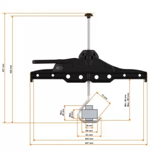 Cruz Fixing Ladder Clamps 457mm x 47mm x 427mm 941-043 2 Pieces-image-6304767
