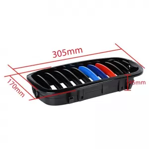 Front Grilles suitable for BMW 3 E46 03-06 Coupe/Cabrio Tri-color / Glossy Black 2 Pcs-image-6304820